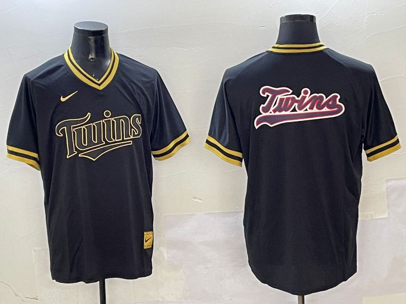 Men Minnesota Twins Blank Black Gold Game 2025 Nike MLB Jersey style 2